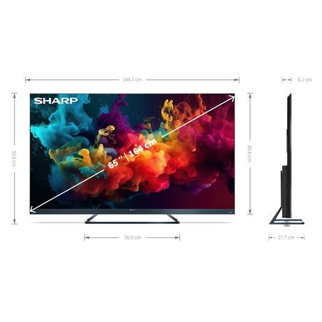 Sharp 4T-C65FQ5KM2KG 65 Inch 4K UHD Quantum Dot Frameless Smart Google TV 2024
