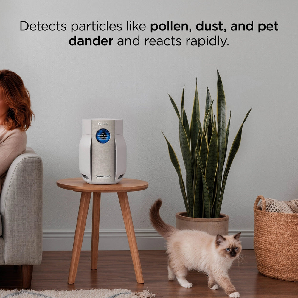 Shark HP062UK BreatheClear Compact Air Purifier with NeverChange6 - Dove