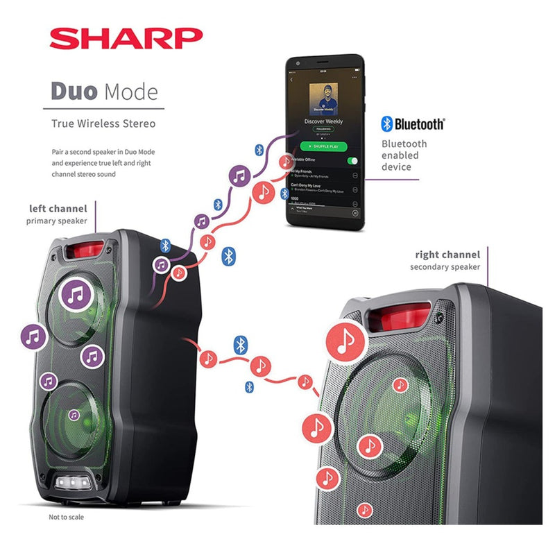Sharp PS929 Portable Party Speaker Black