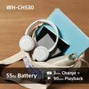 Sony WH-CH530 Wireless On-Ear Bluetooth Headphones Pink