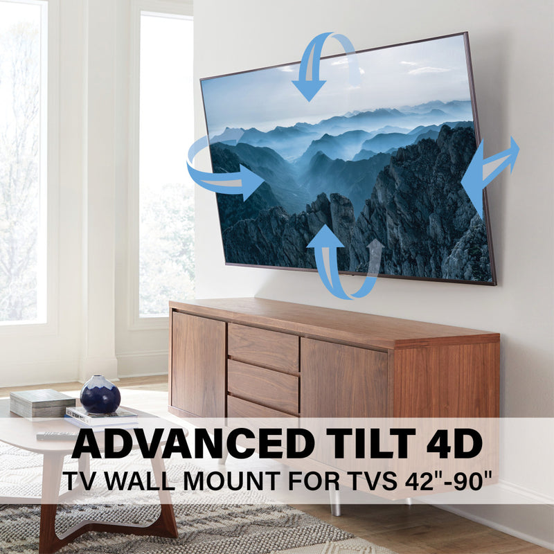 Sanus VLT7-B2 Advanced Tilt 4D Premium TV Wall Mount for 42–90 Inches TVs