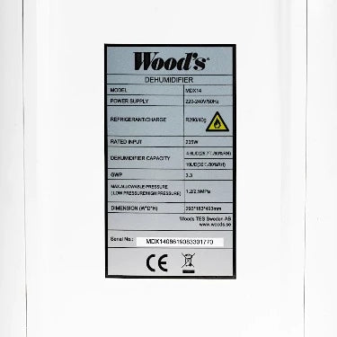 Woods MDX14 Air Dehumidifier Refrigerant