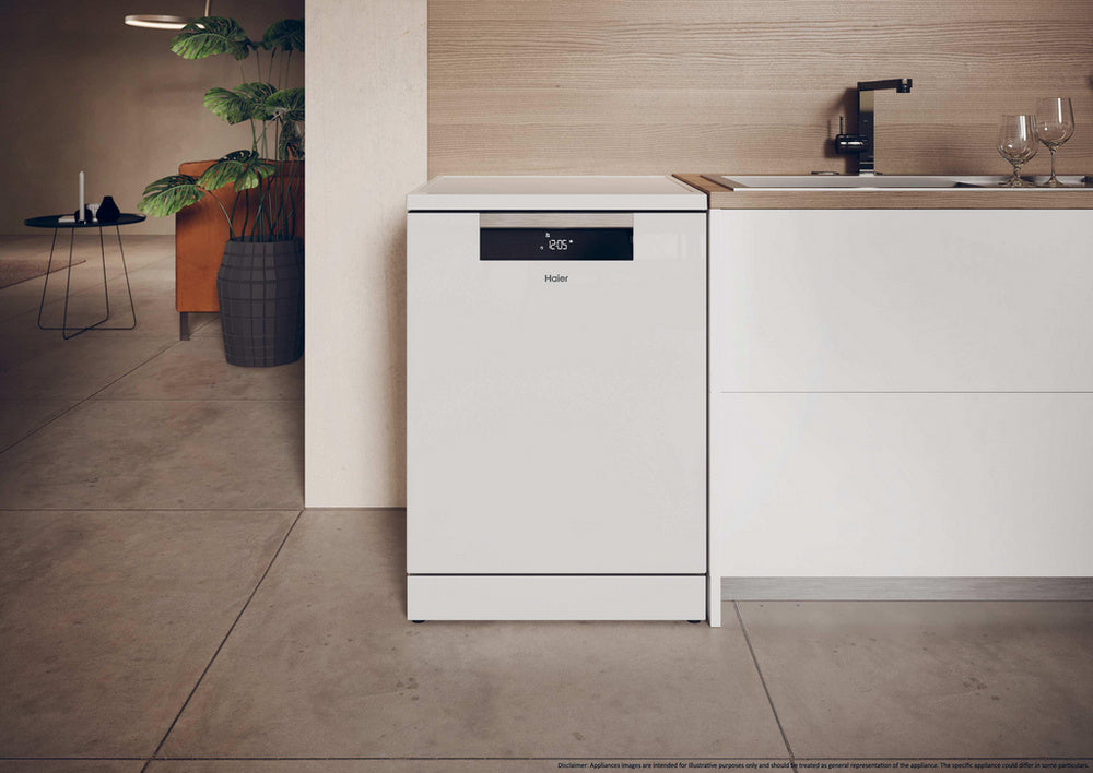 Haier XF 5C7M0W-80 I-Pro Shine Series 3 Freestanding Dishwasher 15 Place Settings White