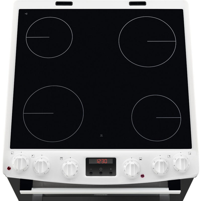 Zanussi ZCV66250WA Ceramic Electric Cooker with Double Oven White