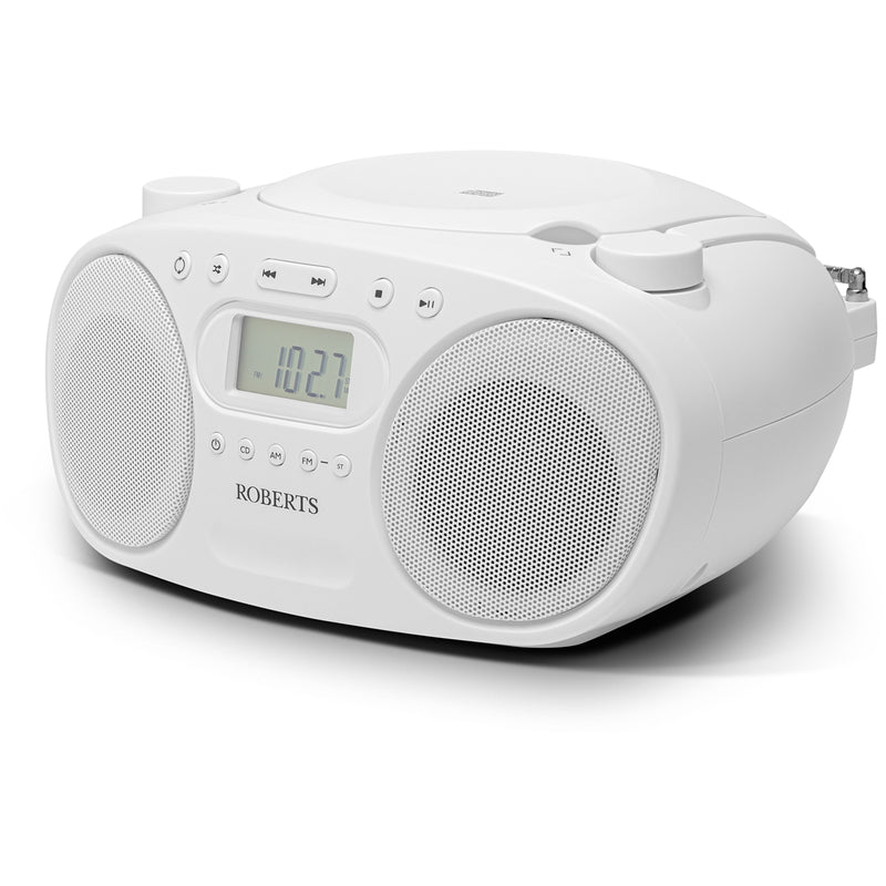 Roberts Zoombox FM Portable CD Player FM AM Radio White