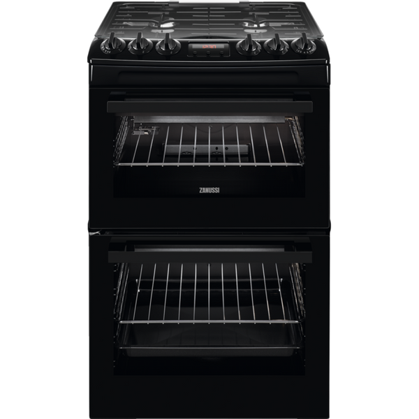 Zanussi ZCG43250BA Gas Cooker with Double Oven Black