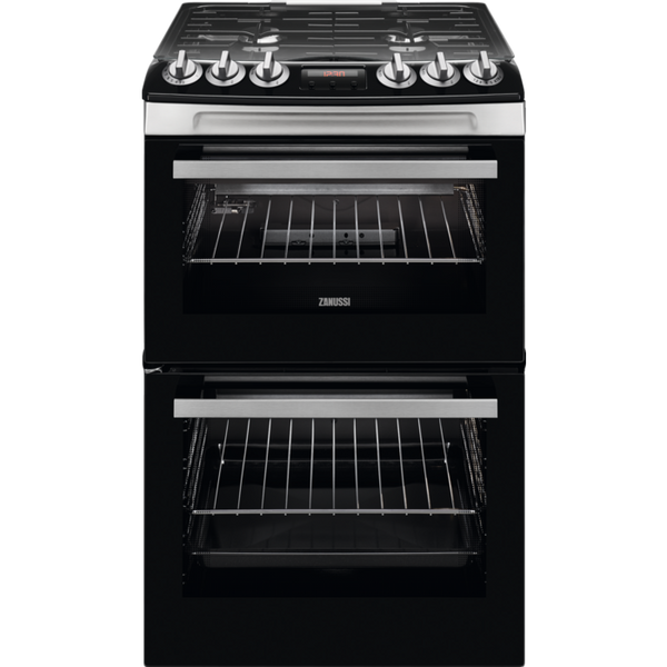 Zanussi ZCG43250XA Gas Cooker with Double Oven Stainless Steel