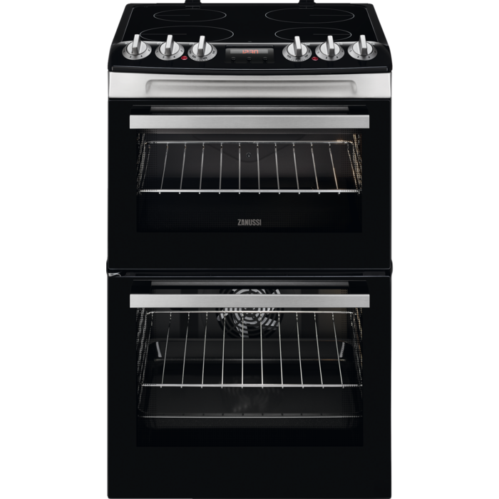 Zanussi ZCV46250XA Ceramic Electric Cooker with Double Oven Stainless Steel