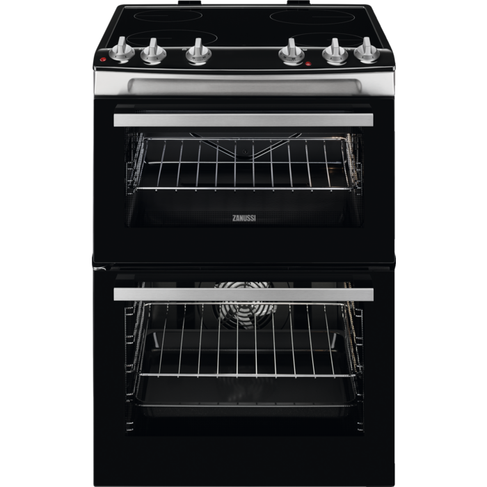Zanussi ZCV66050XA Ceramic Electric Cooker with Double Oven Stainless Steel