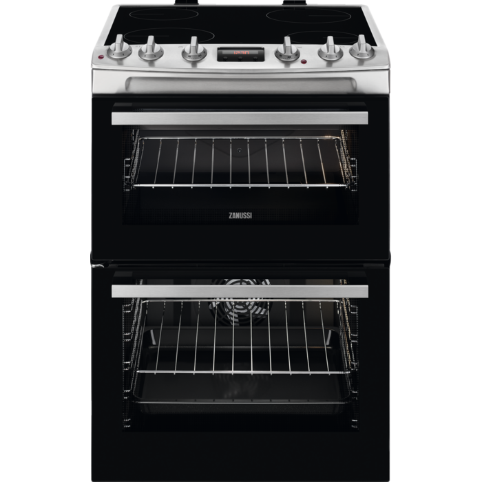 Zanussi ZCV66250XA Ceramic Electric Cooker With Double Oven Stainless Steel