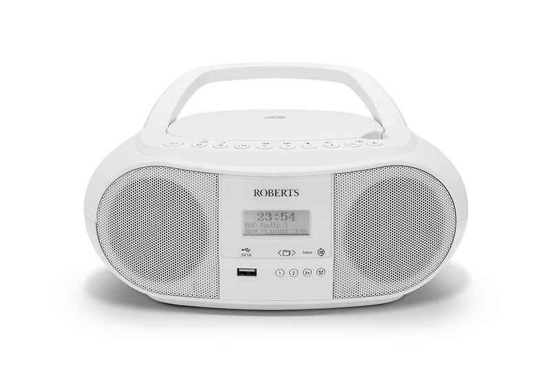 Roberts Zoombox 4 Portable CD Player DAB DAB+ FM RDS Bluetooth White