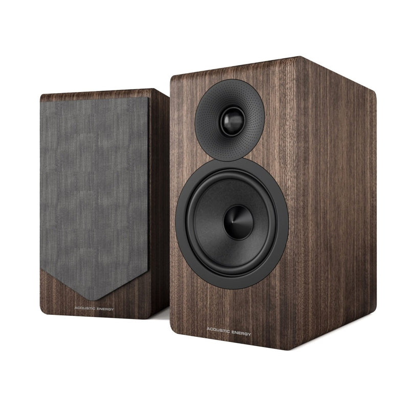 Acoustic Energy AE300 MKII Standmount Speakers Pair Walnut Veneer Walnut