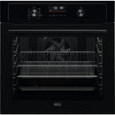 AEG 3000 Series BEX535A61B Air Fry Electric Single Built in Oven with Retractable Dials in Black