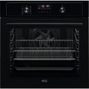AEG 3000 Series BPX535A61B Air Fry Electric Single Built in Oven with Retractable Dials in Black