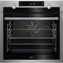 AEG 6000 Series BCE556060M Steam Bake Electric Single Built in Oven with Retractable Dials in Stainless Steel