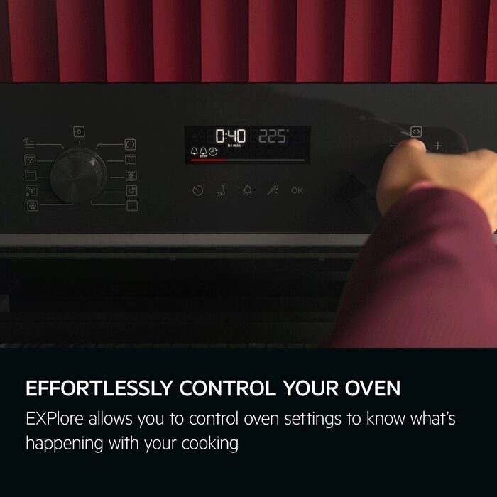AEG 6000 Series OS6PB50AK Sense Cook Electric Built In Single Oven with Retractable Dials Black