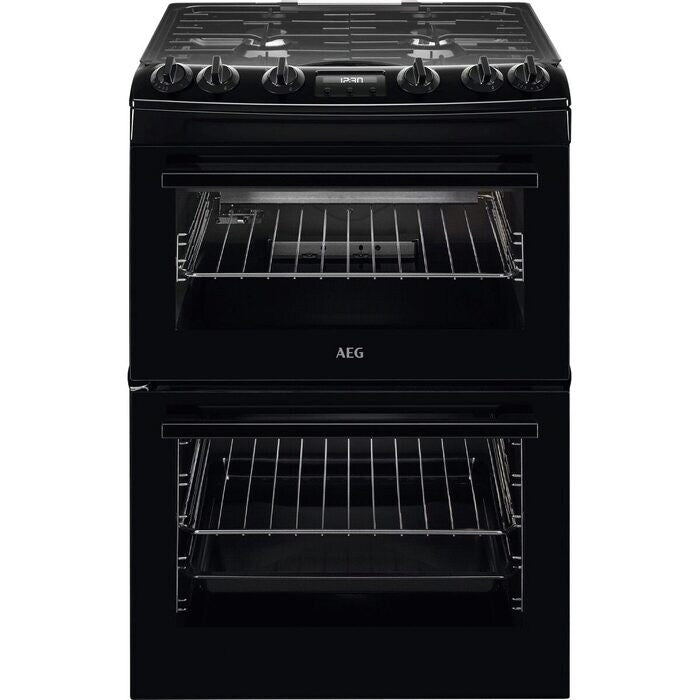AEG CGX6130ACB 60cm Freestanding Gas Cooker with Double Oven in