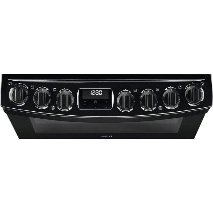 AEG CIB6743ACB 6000 Series Steam Bake 60cm Freestanding Electric Cooker with Induction Hob in Black Black