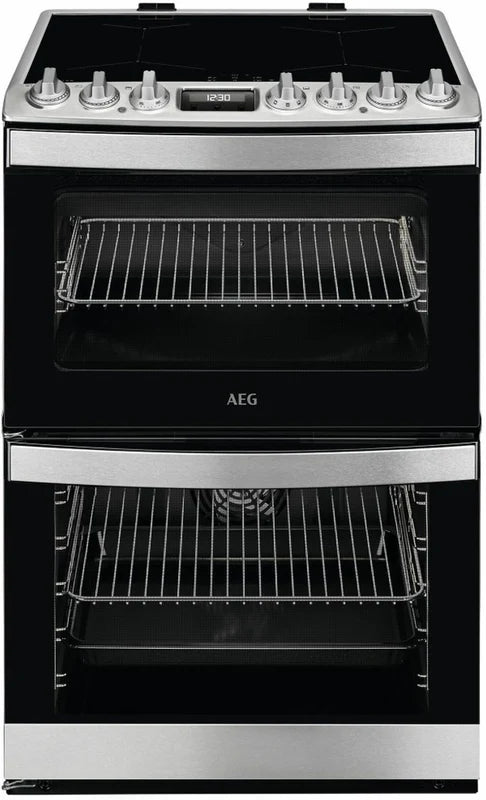 AEG CIB6743ACM 6000 Series Steam Bake 60cm Freestanding Electric Cooker with Induction Hob in Stainless steel Silver