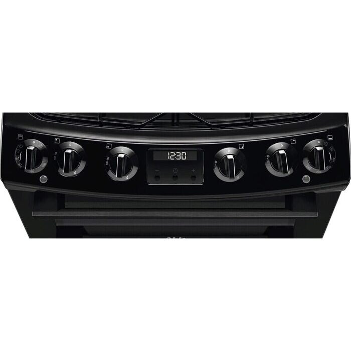 AEG CKX6540ACB 60cm 5000 Series Surround Cook Dual Fuel Freestanding Cooker With Double Oven in Black Black