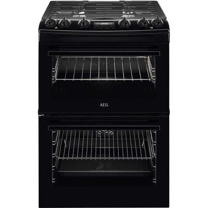 AEG CKX6540ACB 60cm 5000 Series Surround Cook Dual Fuel Freestanding Cooker With Double Oven in Black Black