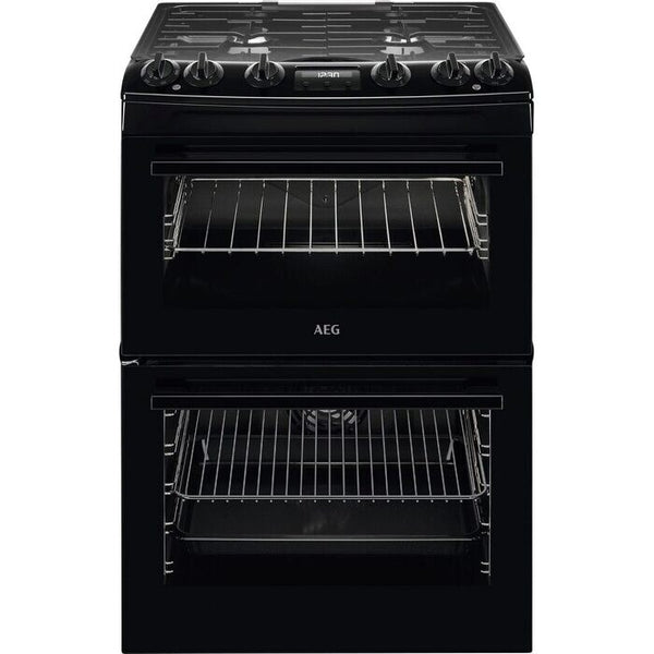 AEG CKX6540ACB 60cm 5000 Series Surround Cook Dual Fuel Freestanding Cooker With Double Oven in Black Black