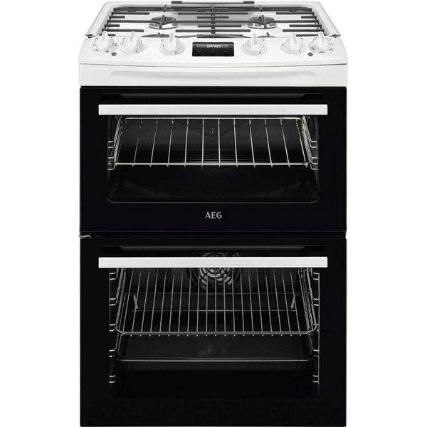 AEG CKX6540ACW 60cm 5000 Series Surround Cook Dual Fuel Freestanding Cooker With Double Oven in White