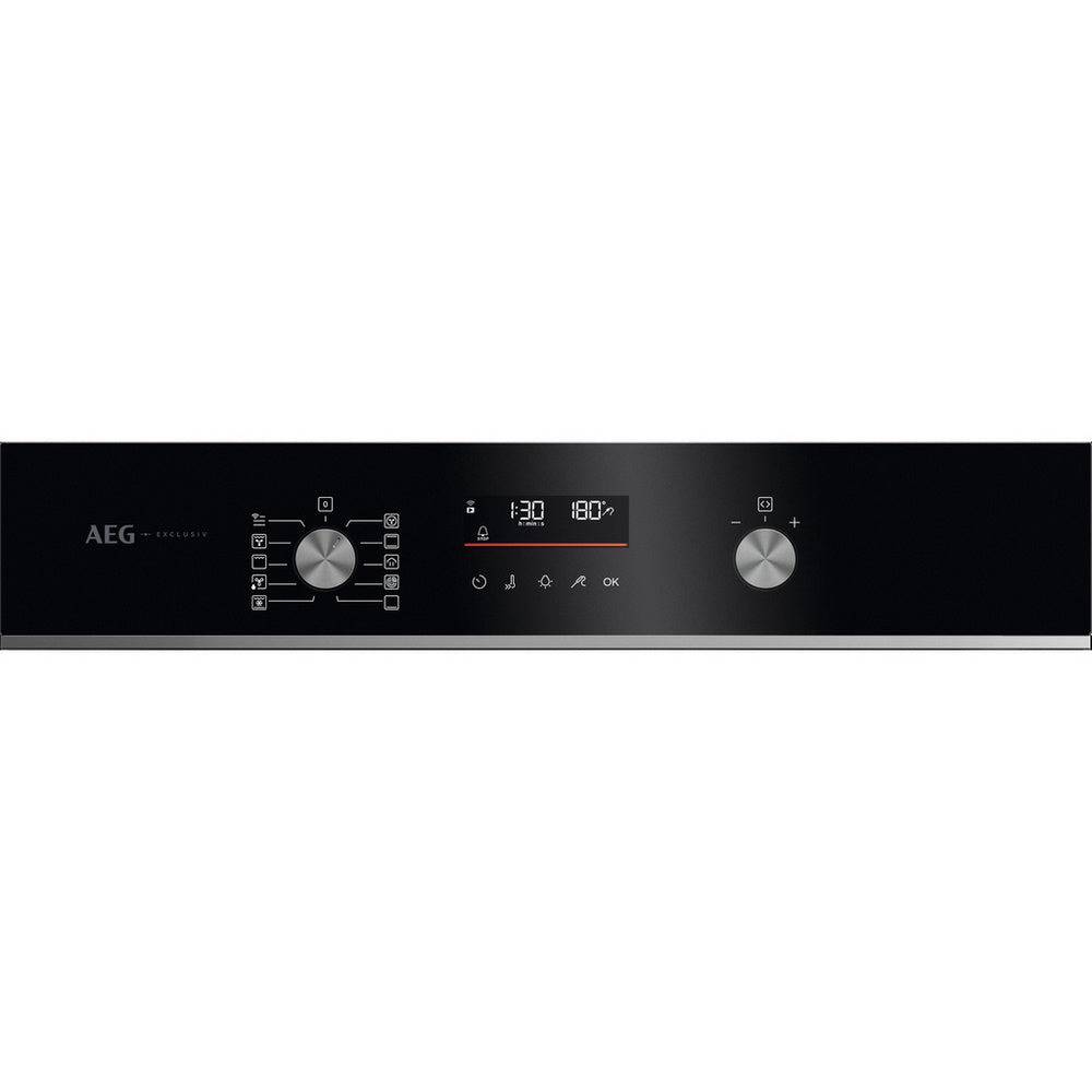 AEG Series 5000 GA5PB50FAB SurroundCook with SteamBake Pyrolytic Self Clean Built-in Single Oven Black