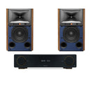 Arcam A15+ Integrated Amplifier Black with JBL 4309 Studio Monitor Bookshelf Speakers Walnut Pair
