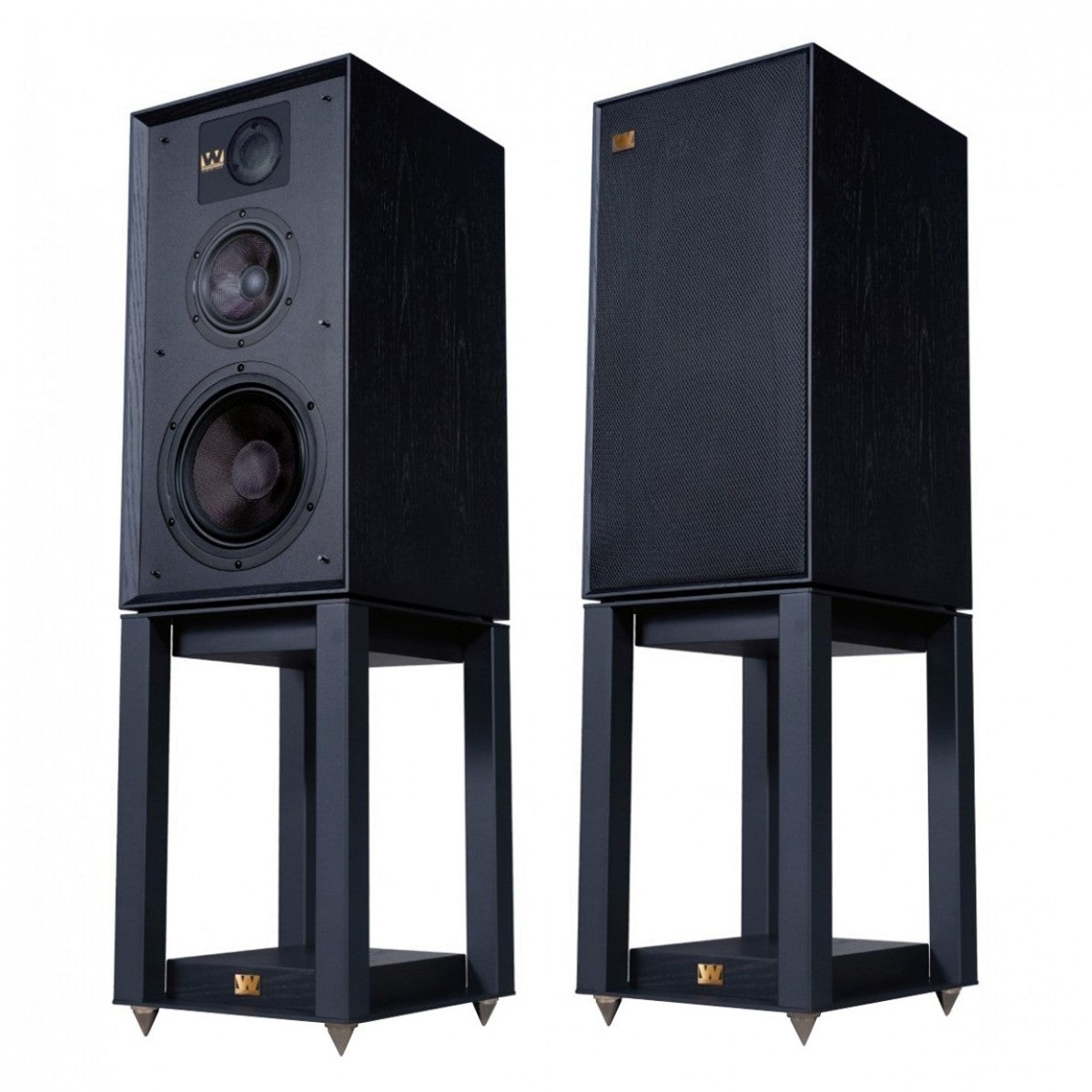 Arcam A15+ Integrated Amplifier with Wharfedale Linton Heritage Standmount Speakers with Matching Stands - Black