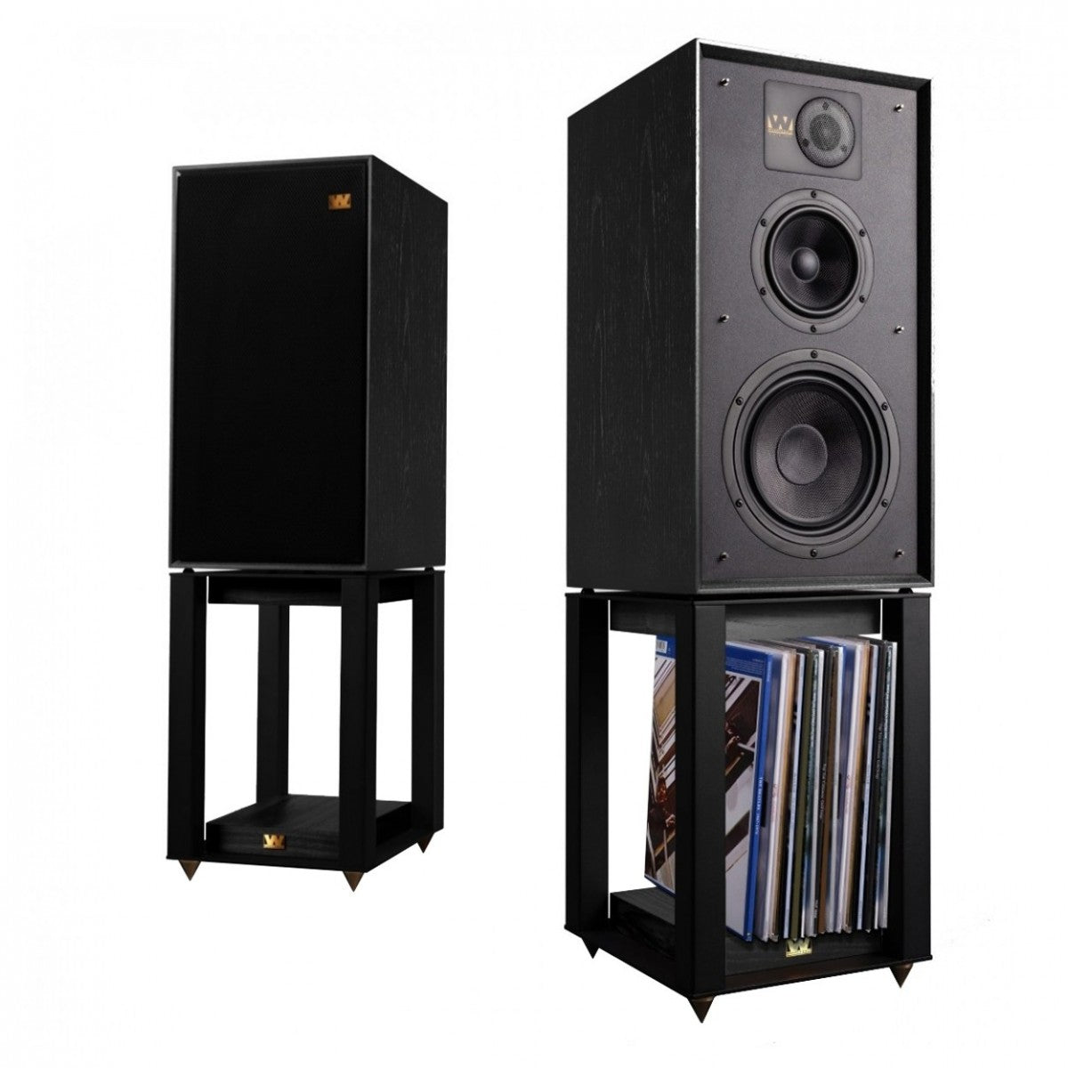 Arcam A15+ Integrated Amplifier with Wharfedale Linton Heritage Standmount Speakers with Matching Stands - Black