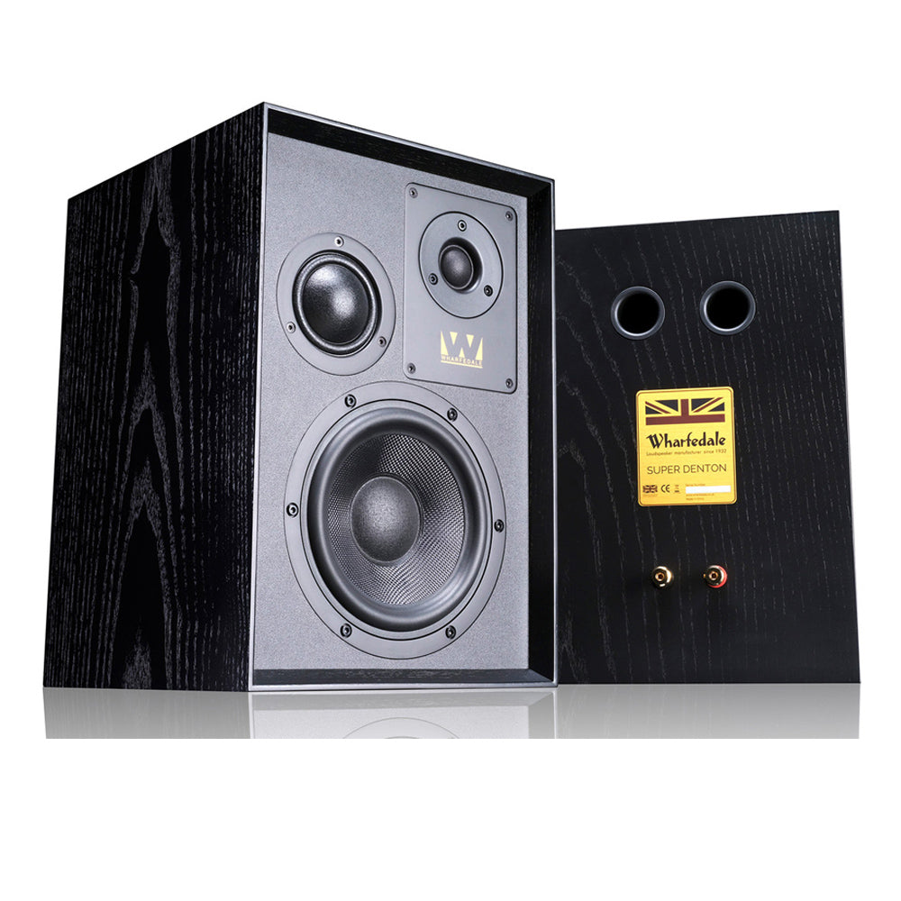 Arcam A5+ Integrated Amplifier with Wharfedale Super Denton Heritage Bookshelf Speakers Pair - Black