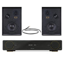 Arcam A5+ Integrated Amplifier with Wharfedale Super Denton Heritage Bookshelf Speakers Pair - Black