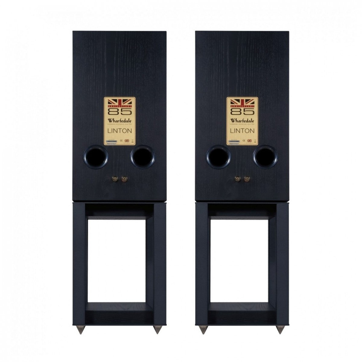 Arcam Radia SA45 Streaming Amplifier with Wharfedale Linton Heritage Standmount Speakers with Matching Stands - Black