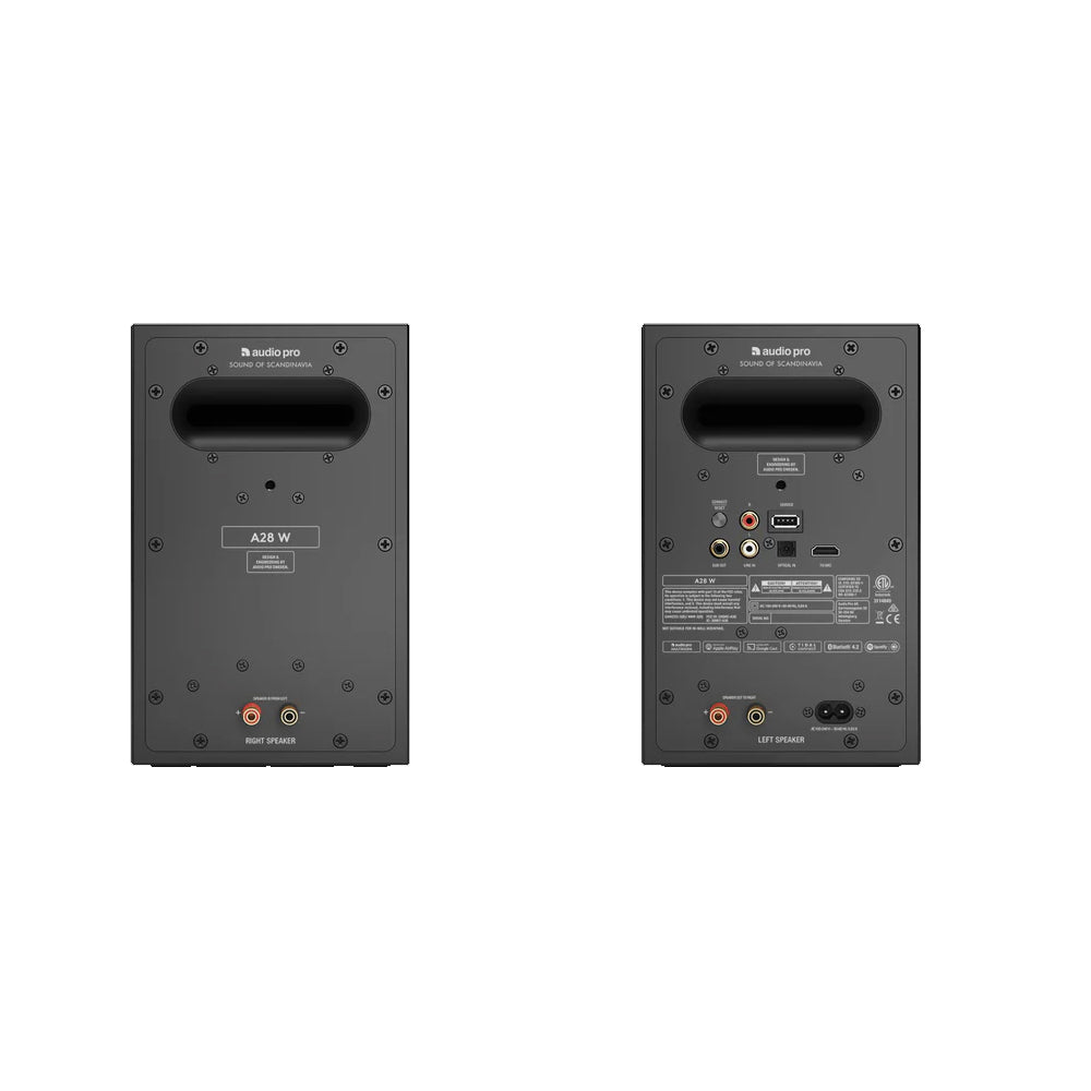 Audio Pro A28 W Wireless Multiroom Active Bookshelf Speakers Pair - Black Black
