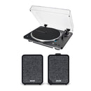 Audio Technica AT-LP70XBT Fully Automatic Bluetooth Wireless Turntable and Ruark MR1 MK3 Active Bluetooth Speakers with Built-in MM Phono Preamp Black