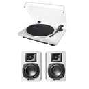 Audio Technica AT-LP70XBT Fully Automatic Bluetooth Wireless Turntable with AT-SP3X Powered Bookshelf Speakers HiFi Package White