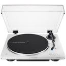 Audio Technica AT-LP70XBT Fully Automatic Bluetooth Wireless Turntable with Kanto ORA4 140W Powered Reference Speakers HiFi Package White