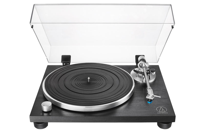 Audio Technica AT-LPW30BK Fully Manual Belt Drive Wood Base Turntable Black Black