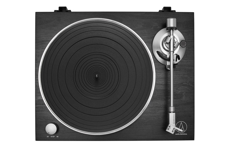 Audio Technica AT-LPW30BK Fully Manual Belt Drive Wood Base Turntable Black Black