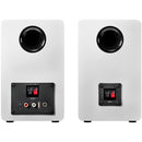 Audio Technica AT-SP3X Powered Bluetooth Bookshelf Speakers White with AT-ST3 Stands Pair White