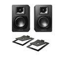 Audio Technica AT-SP3X Powered Bluetooth Bookshelf Speakers with AT-ST3 Stands Pair - Black Black
