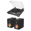 Audio Technica ATLP60XBT Bluetooth Turntable with Mitchell Acoustics uStream One (MK1) Active Speakers HiFi Package Black