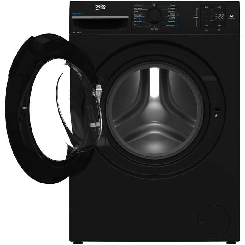 Beko BMN3WT3841B 8kg 1400 Spin Washing Machine Black Black