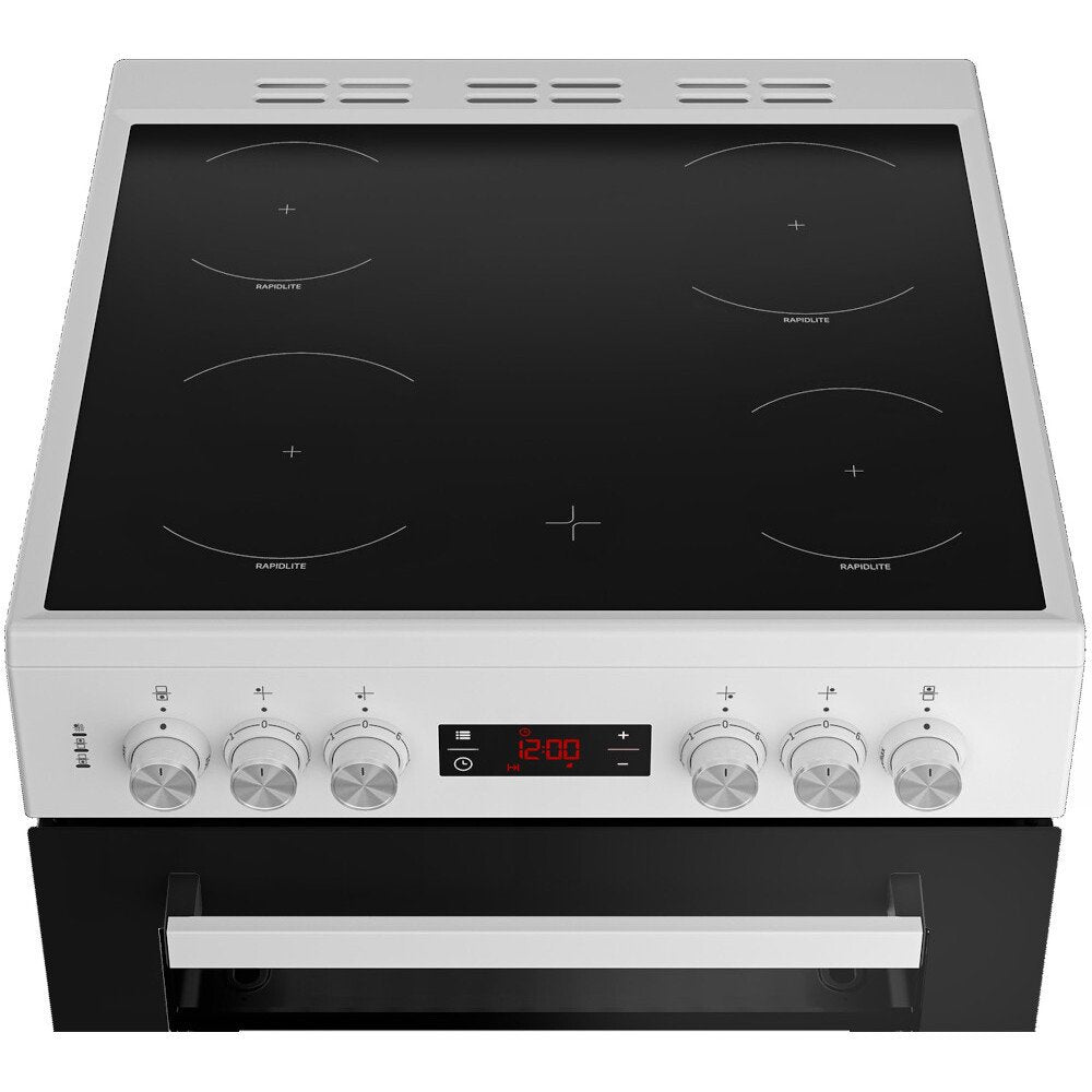 Beko EDC634W 60cm Double Oven Electric Cooker with Ceramic Hob - White