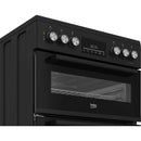 Beko EDC6731K 60cm Double Oven Electric Cooker with Vitroceramic Hob Black