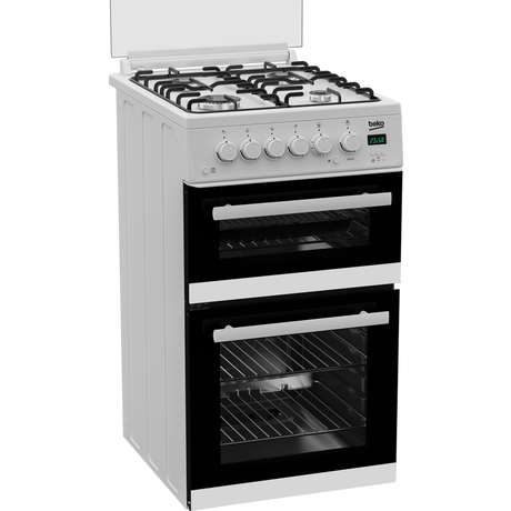 Beko EDG507W Freestanding Double Oven Gas Cooker with Gas Hob White