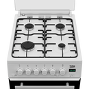 Beko EDG507W Freestanding Double Oven Gas Cooker with Gas Hob White