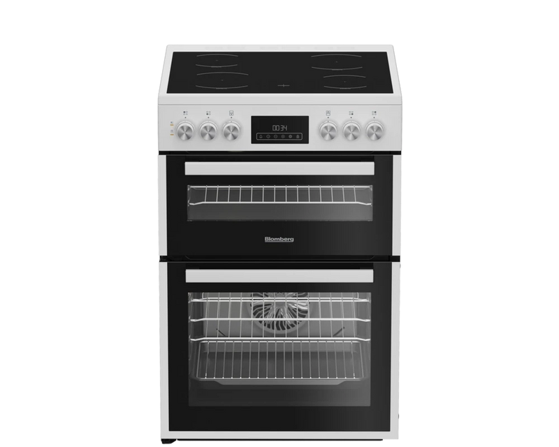 Blomberg HKRN651W 60cm Double Oven Electric Cooker with Vitroceramic Hob White