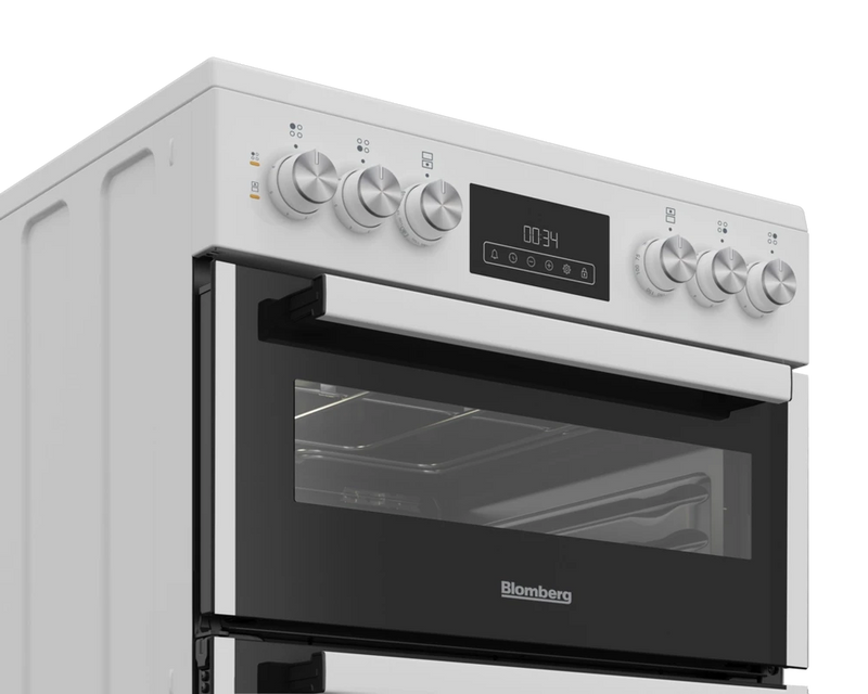 Blomberg HKRN651W 60cm Double Oven Electric Cooker with Vitroceramic Hob White
